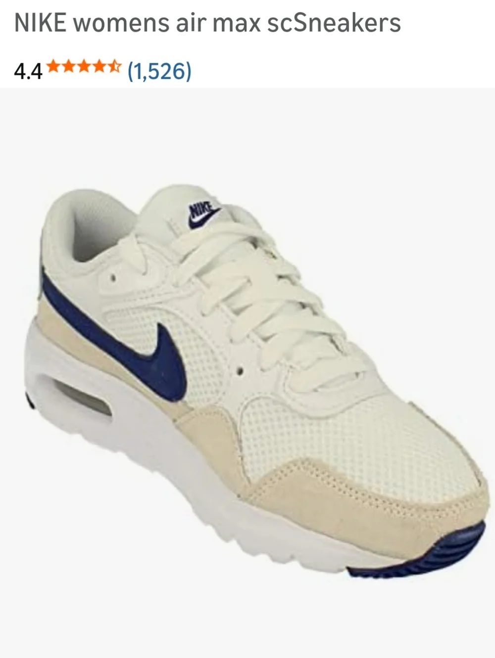 Nike Women’s Cream / Navy Air Max Sneaker
